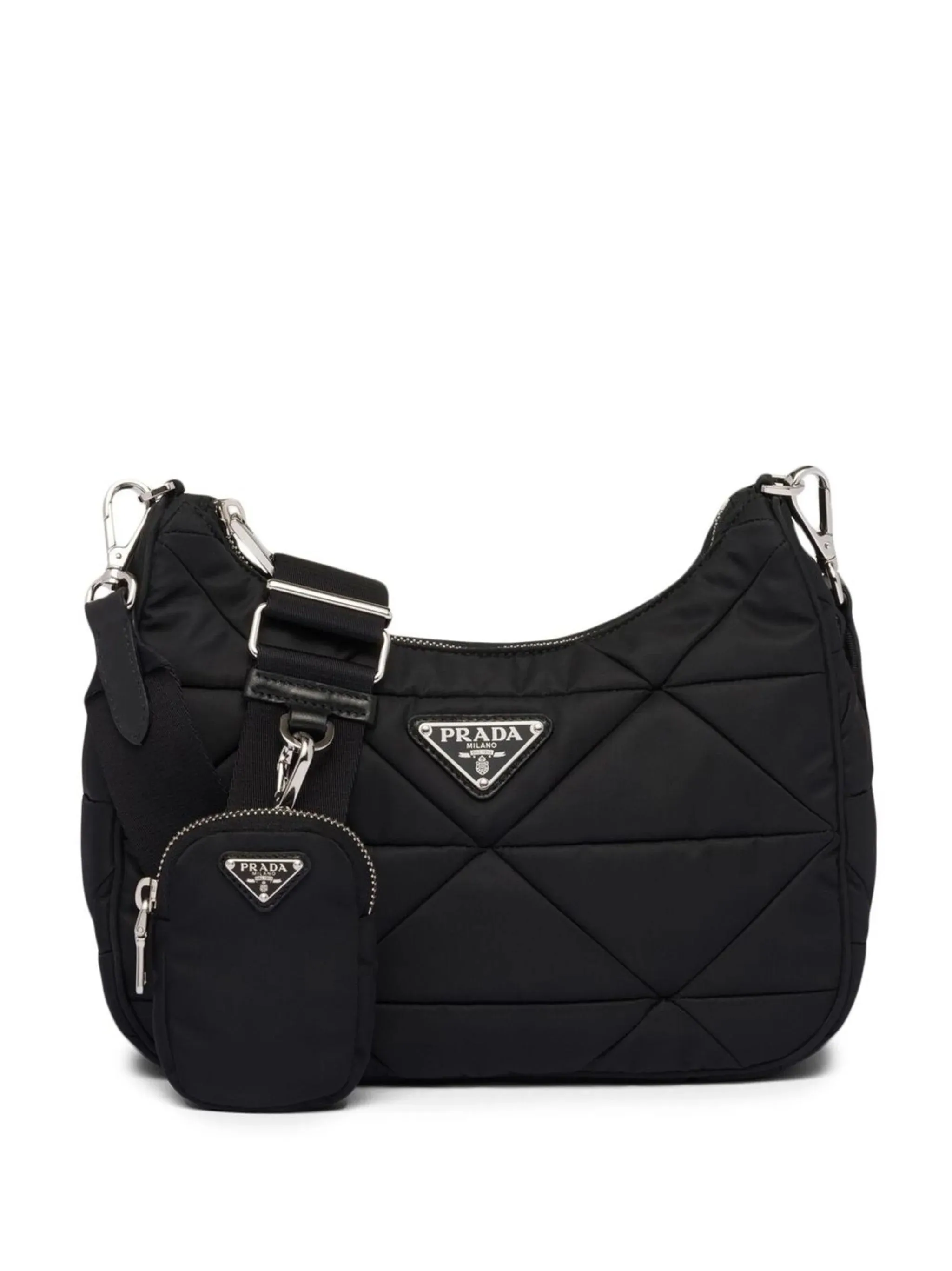 PRADA PADDED QUILTED RE-NYLON HOBO BAG