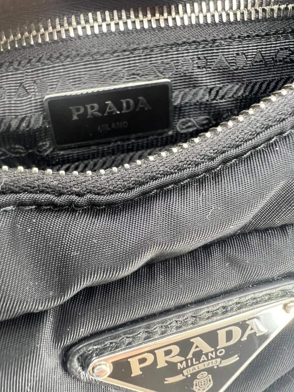 PRADA PADDED QUILTED RE-NYLON HOBO BAG