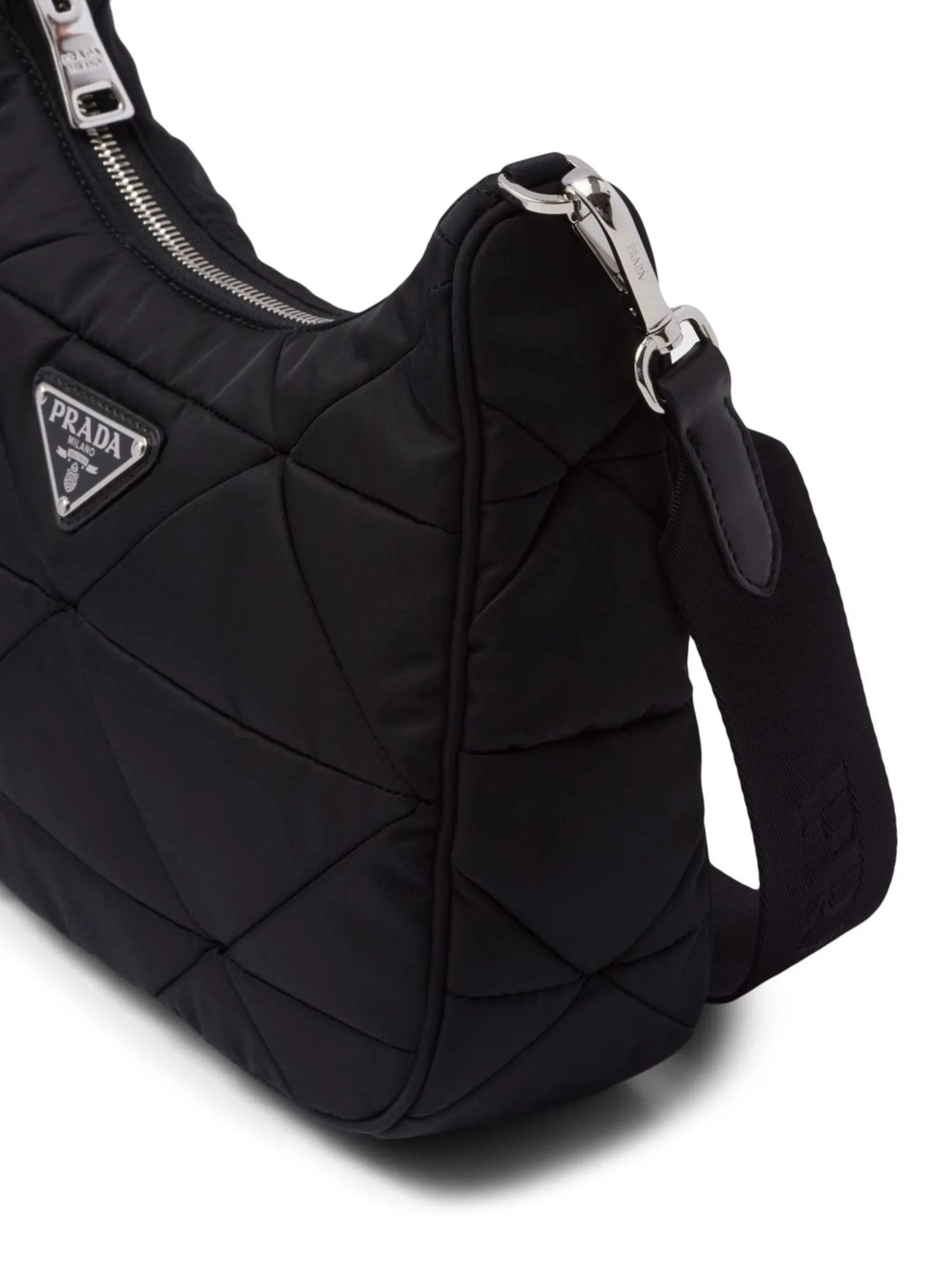 PRADA PADDED QUILTED RE-NYLON HOBO BAG