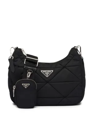 PRADA PADDED QUILTED RE-NYLON HOBO BAG