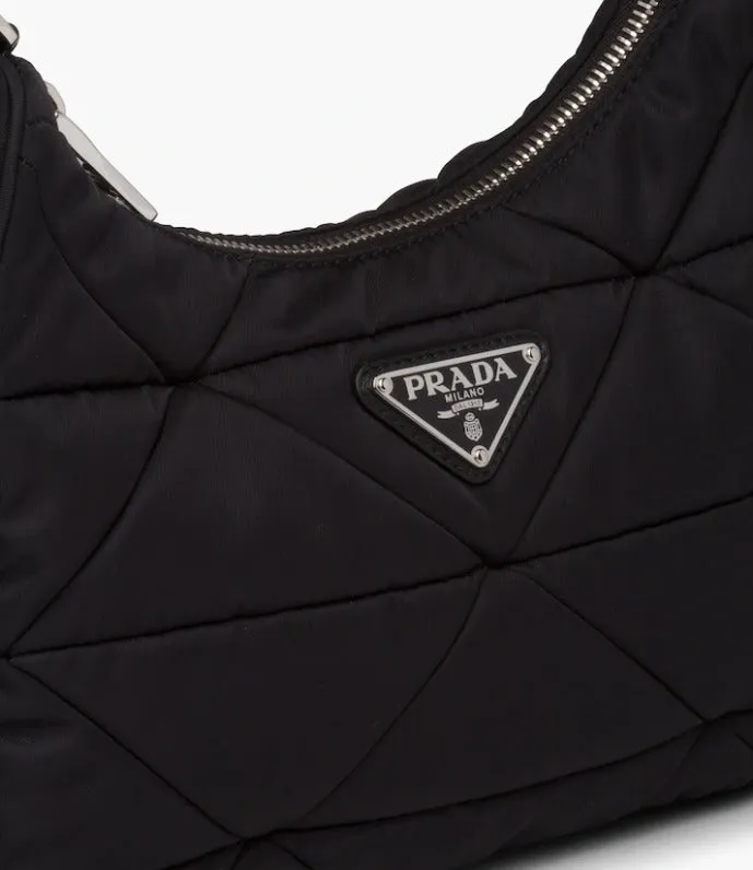 PRADA PADDED QUILTED RE-NYLON HOBO BAG