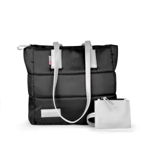 Puffer Medium Size Tote Bag With Wallet - Black