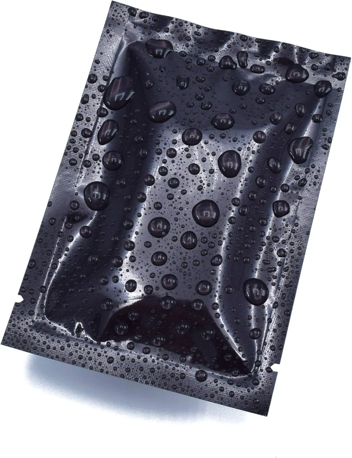 QQ Studio 100 PCS Metallic Mylar Foil Open Top Sealable Bags (12x18cm(4.7x7"), 100x Black)