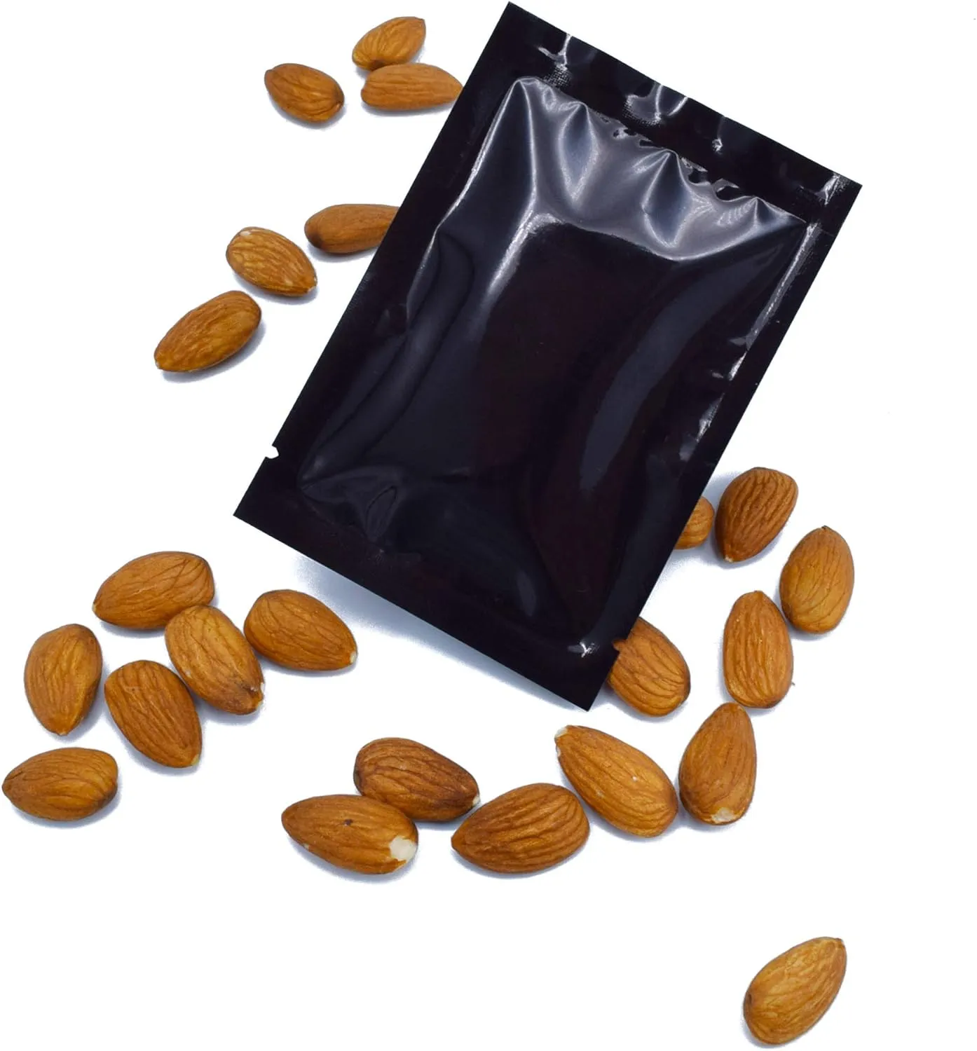 QQ Studio 100 PCS Metallic Mylar Foil Open Top Sealable Bags (12x18cm(4.7x7"), 100x Black)