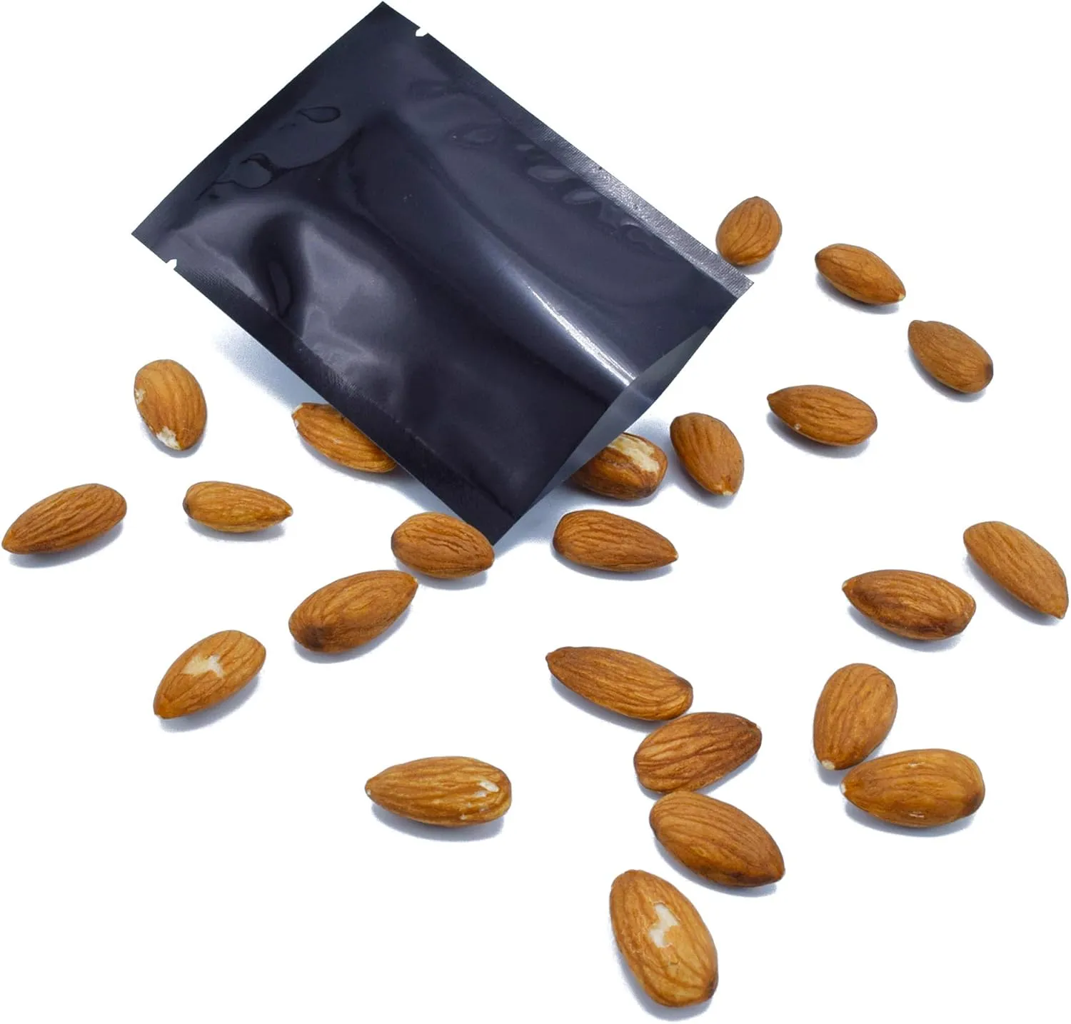 QQ Studio 100 PCS Metallic Mylar Foil Open Top Sealable Bags (12x18cm(4.7x7"), 100x Black)