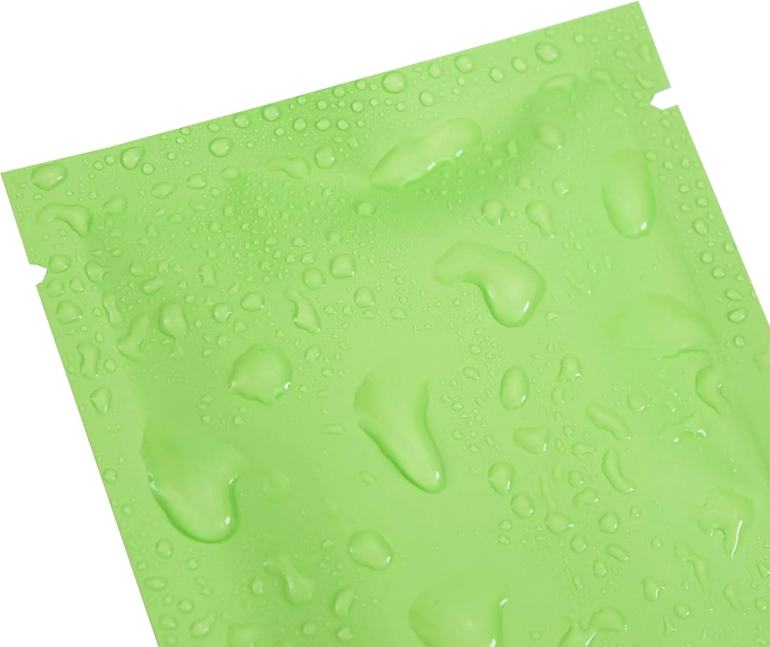QQ Studio 100 PCS Metallic Mylar Foil Open Top Sealable Bags (8x12cm(3.1x4.7"), 100x Green)