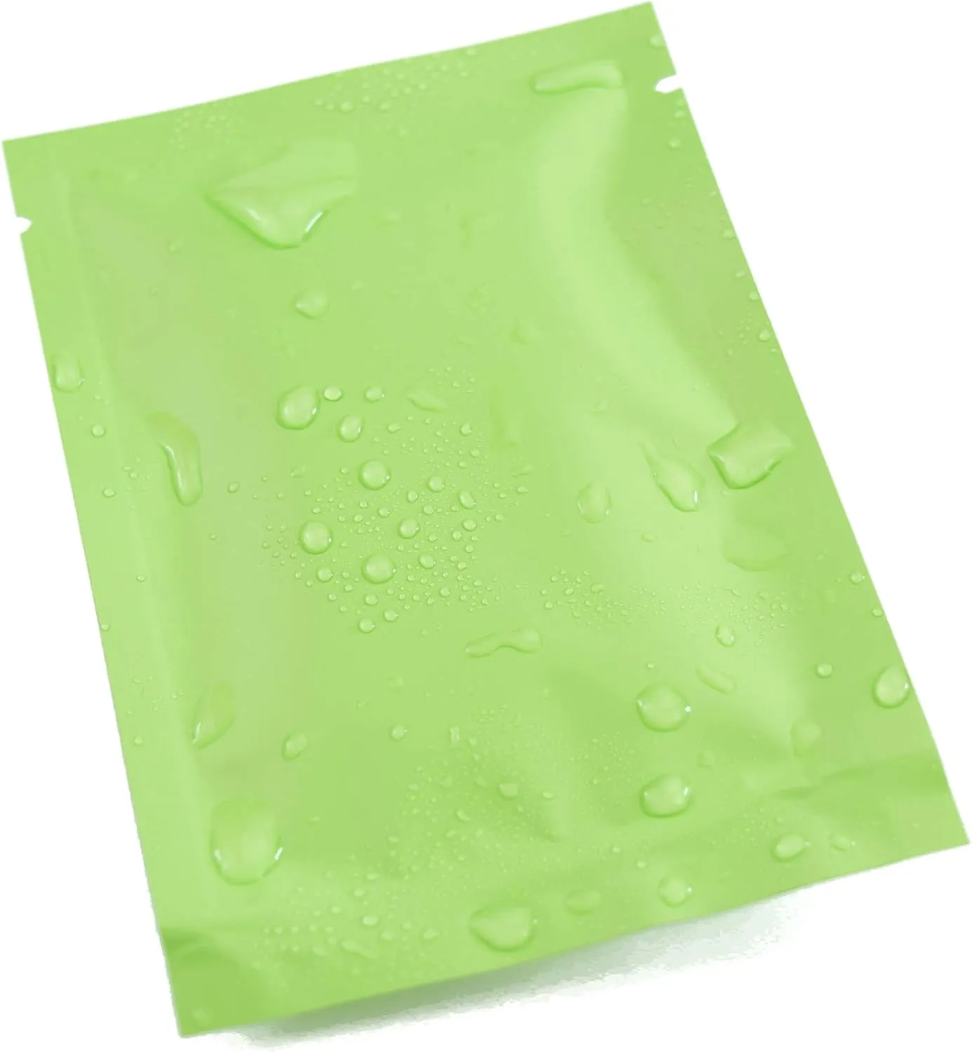 QQ Studio 100 PCS Metallic Mylar Foil Open Top Sealable Bags (8x12cm(3.1x4.7"), 100x Green)