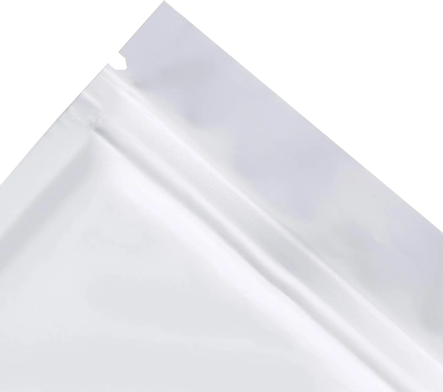 QQ Studio 100pcs Double-Sided Matte Foil Flat Packaging Zipper Seal Bags (4.7" x 7.1", Matte White)
