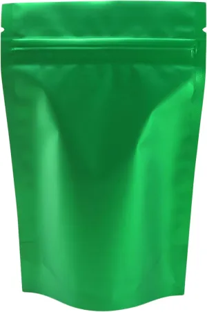 QQ Studio 100PCS Matte Double-Sided Colored Stand-Up Resealable QuickQlick™ Bags (12x18cm (4.7x7.1"), Green)