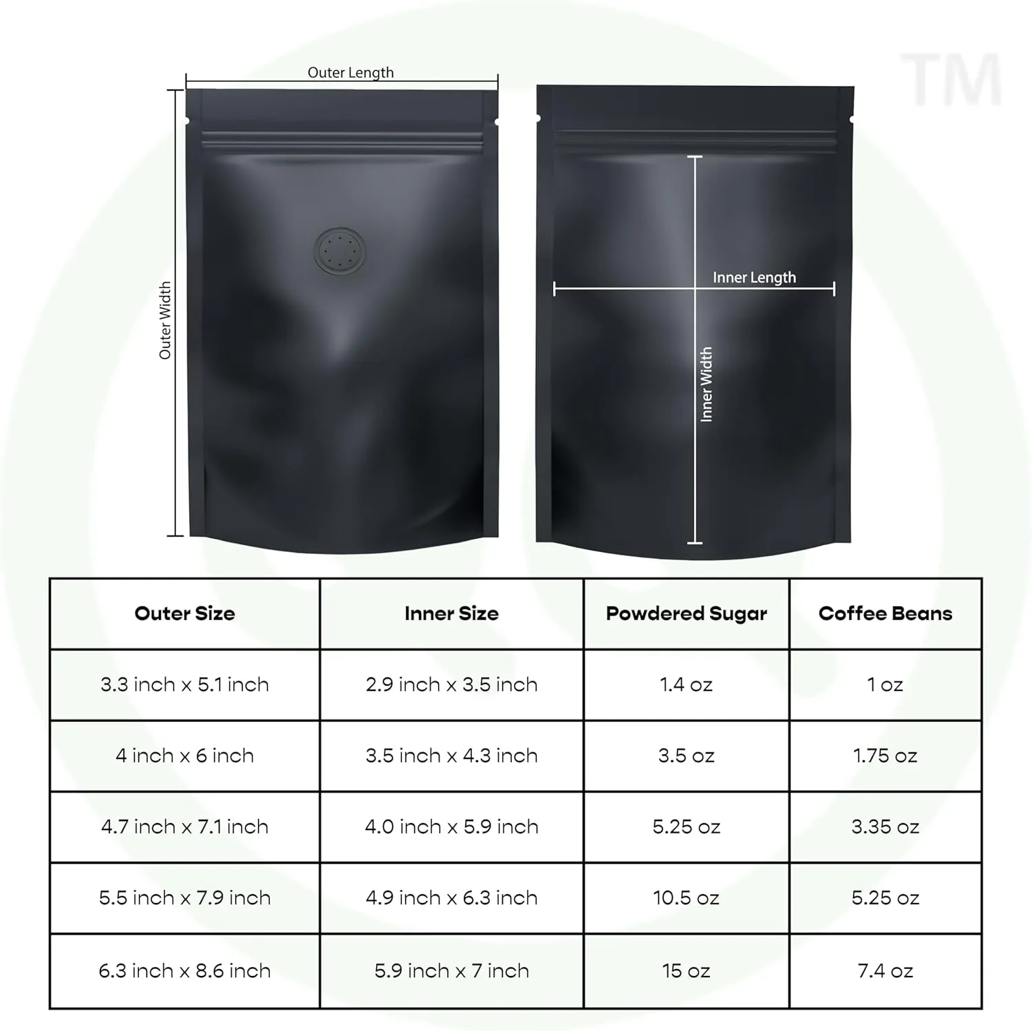 QQ Studio 100PCS Matte Double-Sided Colored Stand-Up Resealable QuickQlick™ Bags (12x18cm (4.7x7.1"), Green)