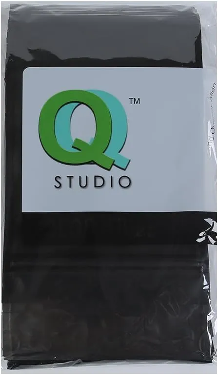 QQ Studio 100PCS Matte Double-Sided Colored Stand-Up Resealable QuickQlick™ Bags (14x20cm (5.5x7.9"), Black)