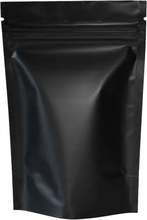 QQ Studio 100PCS Matte Double-Sided Colored Stand-Up Resealable QuickQlick™ Bags (14x20cm (5.5x7.9"), Black)