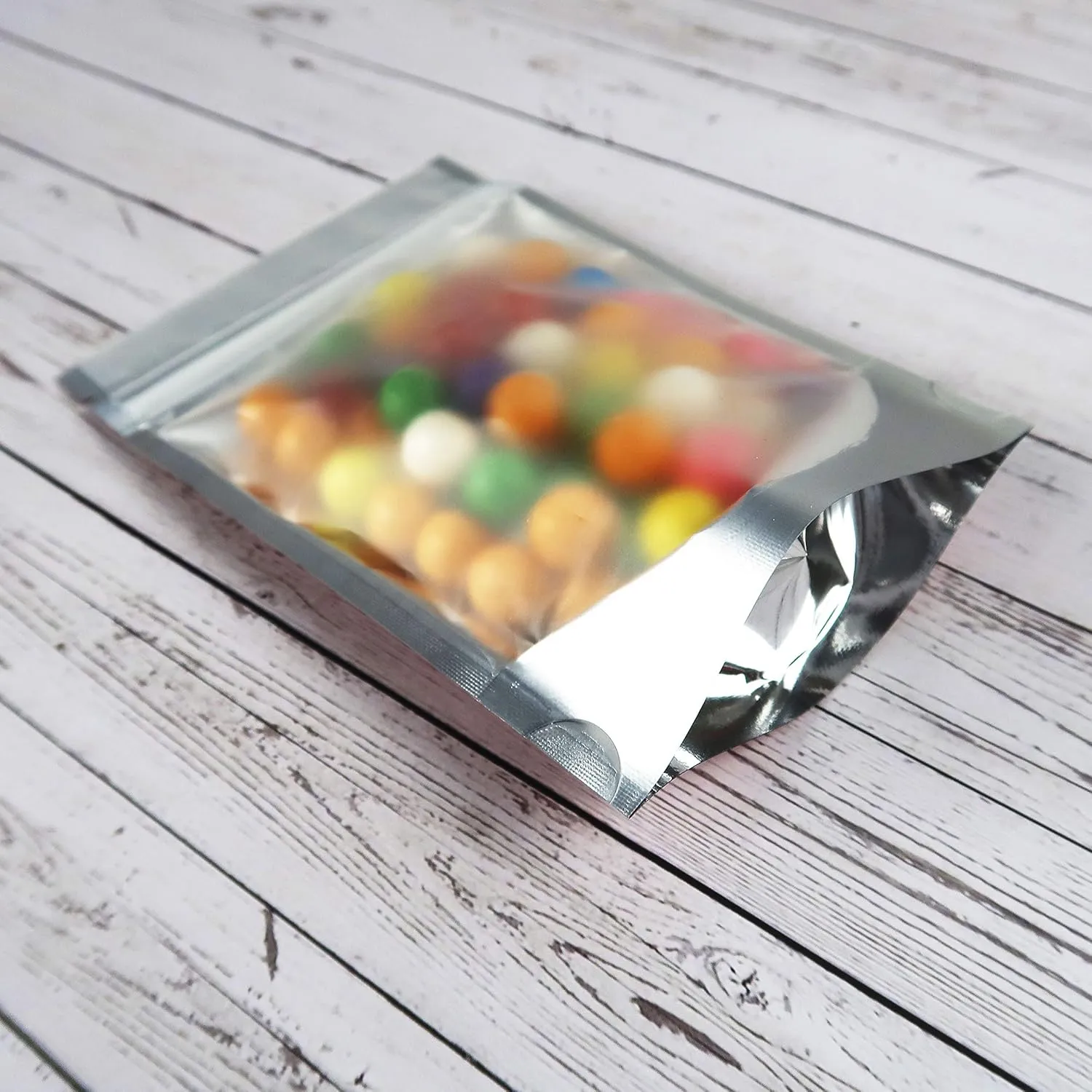 QQ Studio 100PCS Matte Translucent Front Colored Stand-Up Resealable QuickQlick™ Bags (8.5x13cm (3.3x5.1"), Translucent/White)