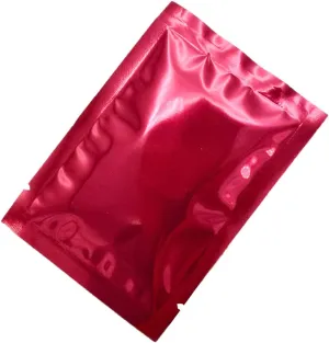 QQ Studio 200 PCS Metallic Mylar Foil Open Top Sealable Bags (7x10cm (2.7x3.9"), Red)