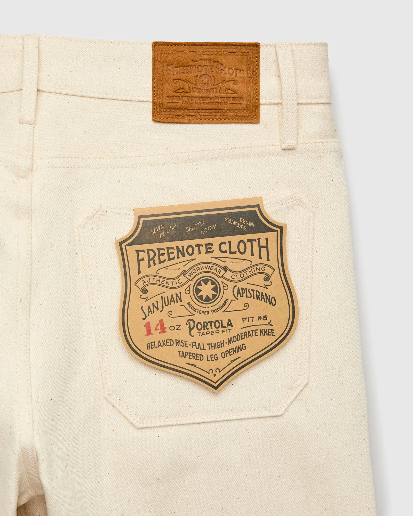 "Portola" 14oz Ecru Selvedge Denim - Tapered Fit