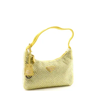 Re-Edition 2000 Hobo Crystal Embellished Satin Mini