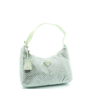 Re-Edition 2000 Hobo Crystal Embellished Satin Mini