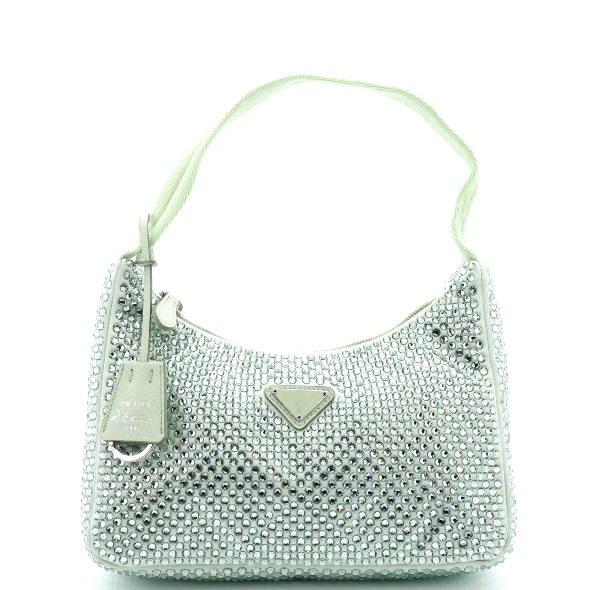 Re-Edition 2000 Hobo Crystal Embellished Satin Mini