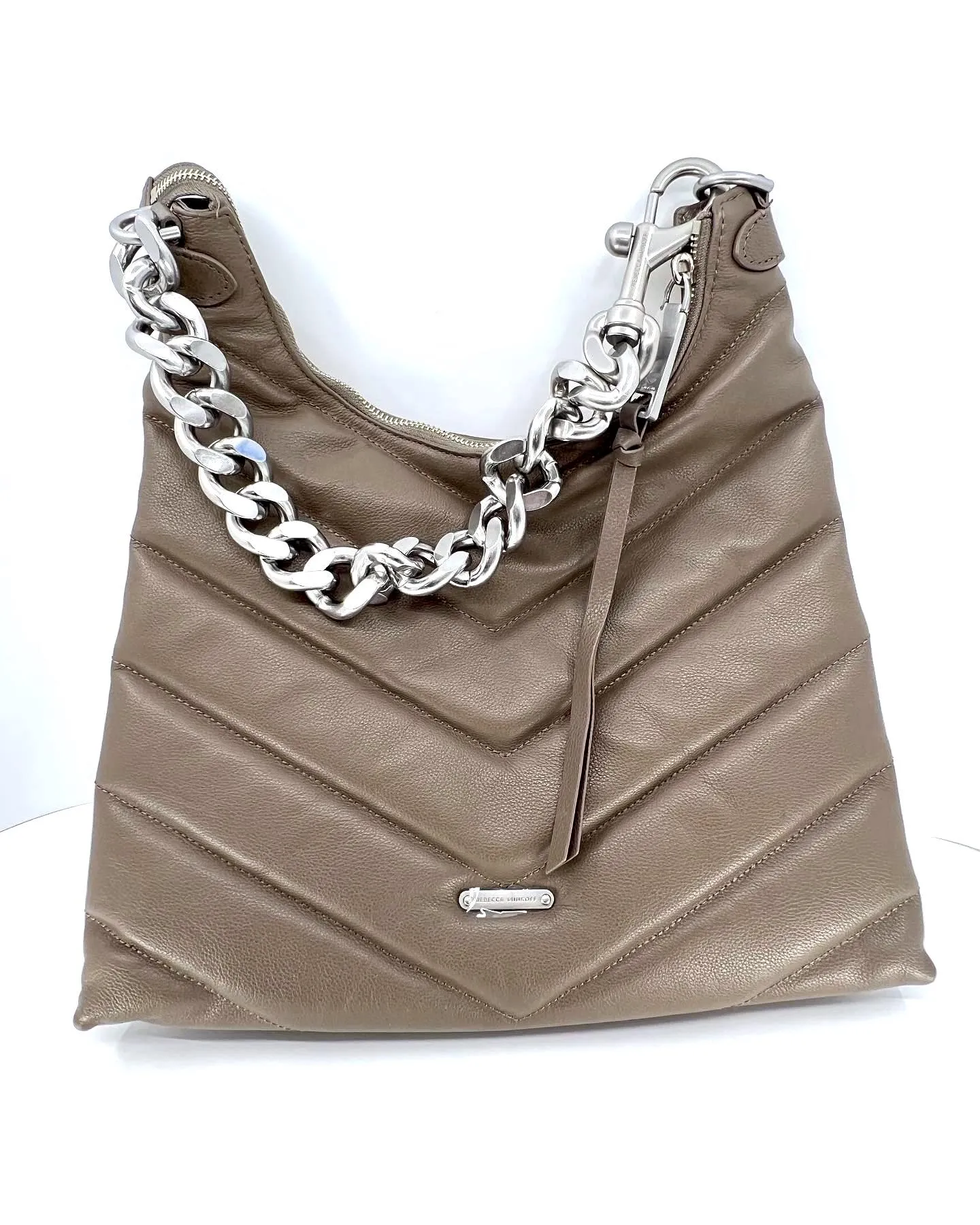 REBECCA MINKOFF EDIE MAXI LEATHER HOBO BAG