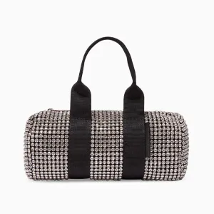 Rhinestone-Embellished Rose Handbag