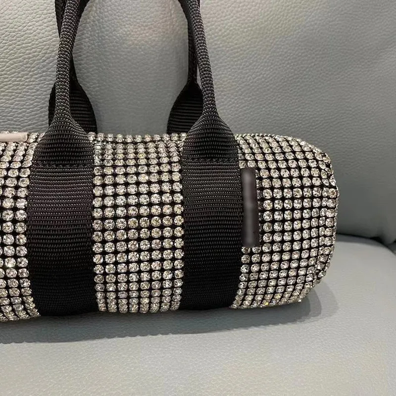 Rhinestone-Embellished Rose Handbag