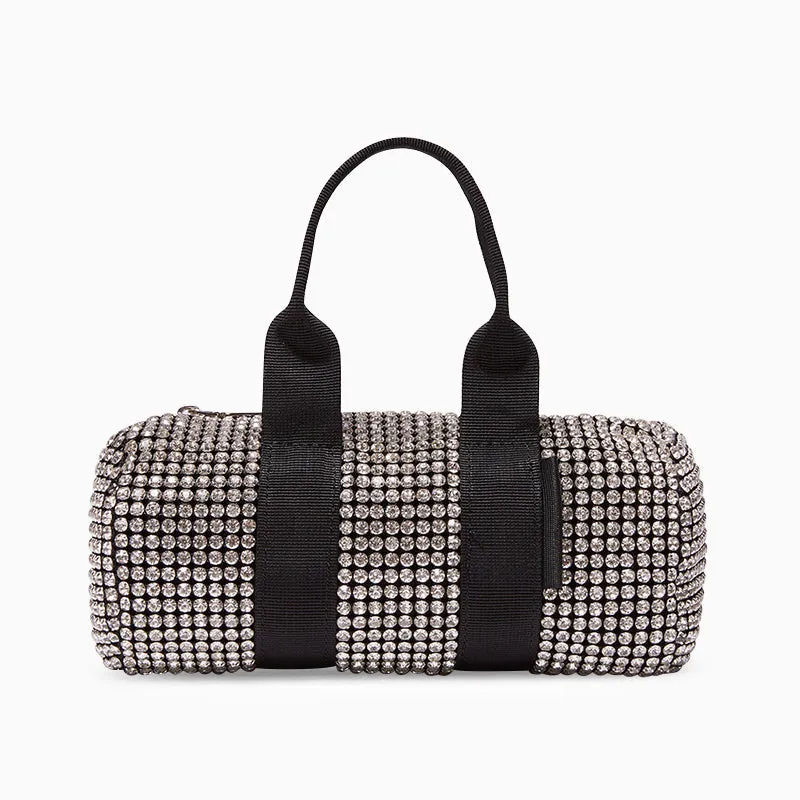 Rhinestone-Embellished Rose Handbag