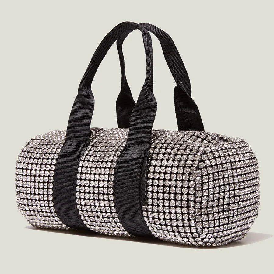 Rhinestone-Embellished Rose Handbag