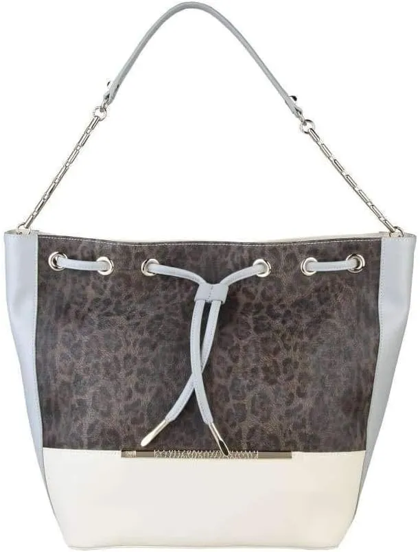 Roberto Cavalli Class Candy Leopard Satchel Bag (White, NOSIZE)