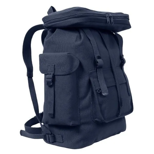 ROTHCO Canvas European Style Rucksack, Heavyweight Canvas Material, 20" x 13" x 7.5", Multi-Pocket Design