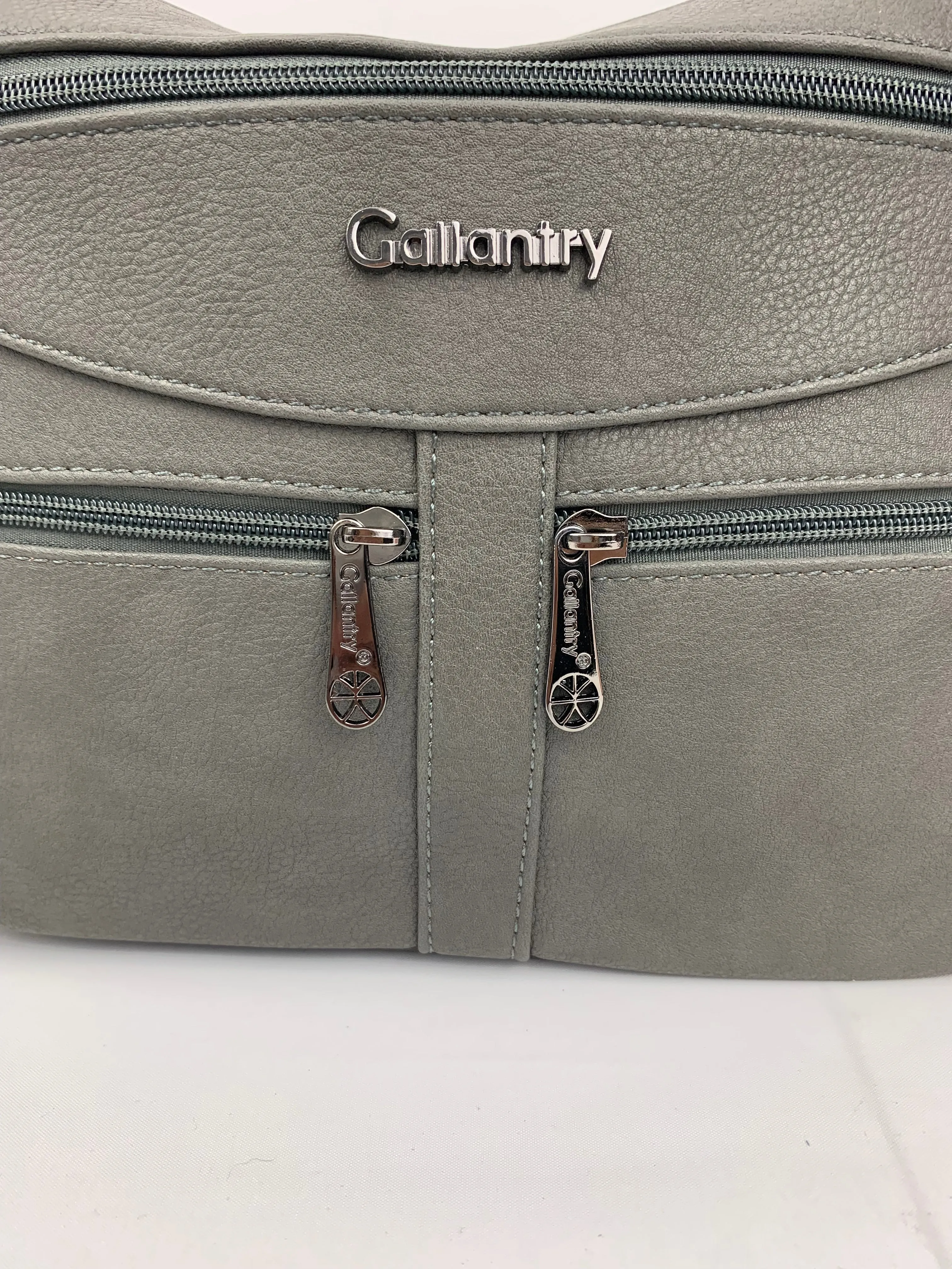 ROTTERDAM DARK GREY- soft faux leather crossbody multi-pocket medium size bag