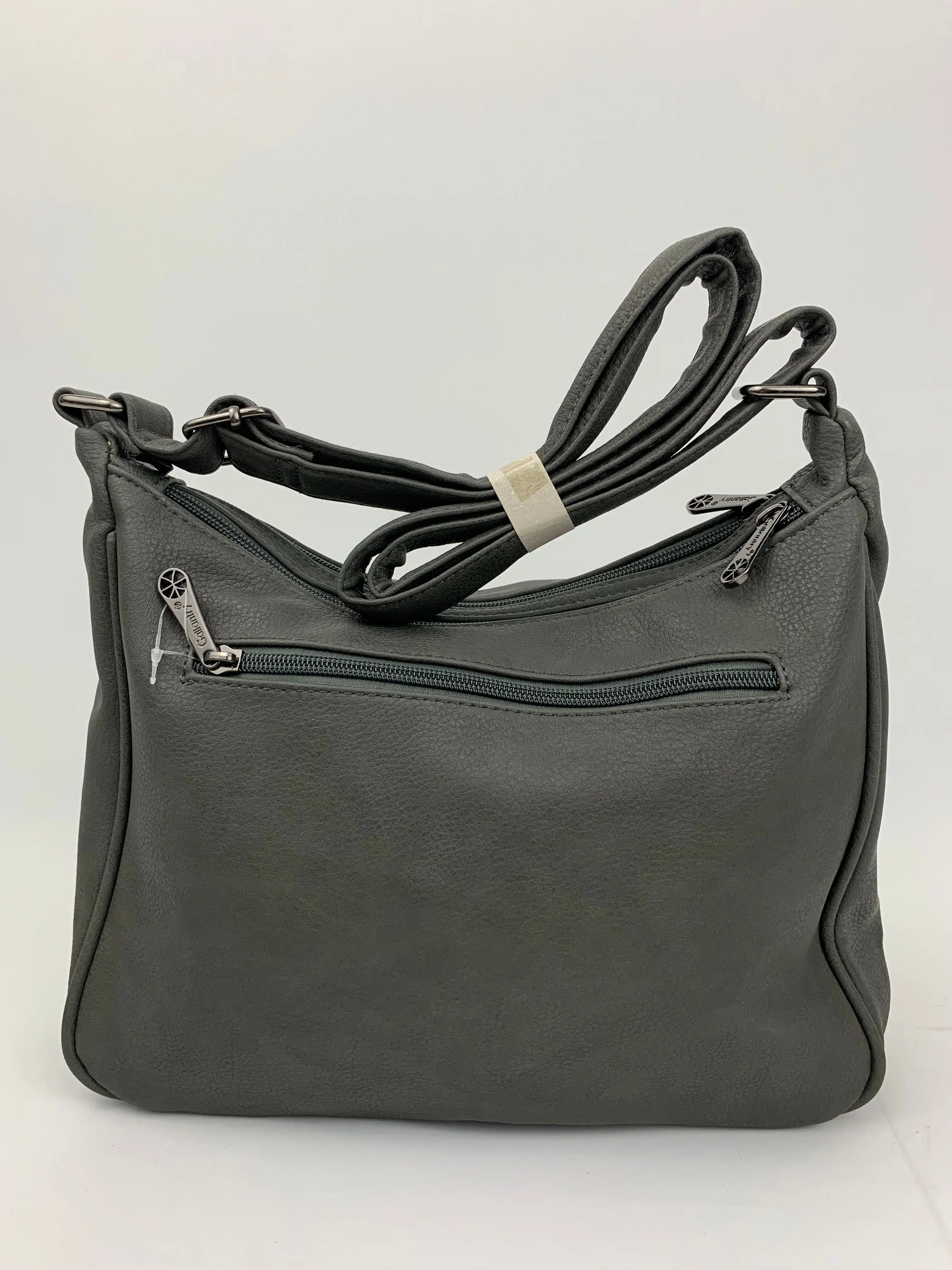 ROTTERDAM DARK GREY- soft faux leather crossbody multi-pocket medium size bag