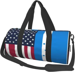 Round Duffle Bag American Honduran Flag Unisex Travel Bag Duffle Bag