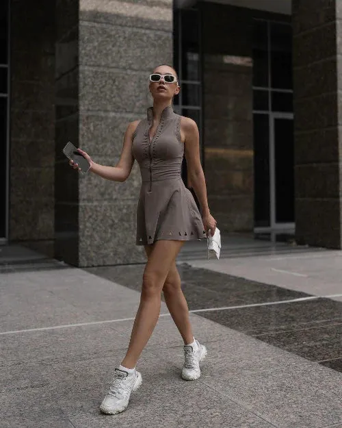 Scallop Zip Skort Dress