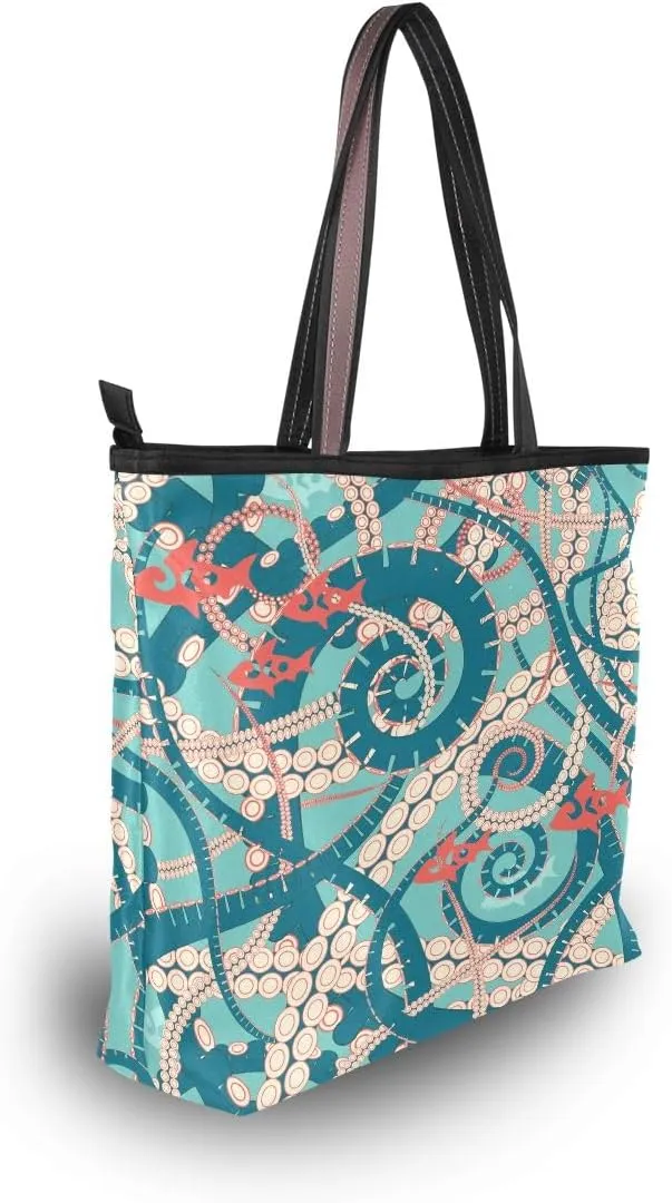 senya Twisting Tentacles Octopus Shoulder Bags Large Handle Ladies Handbag