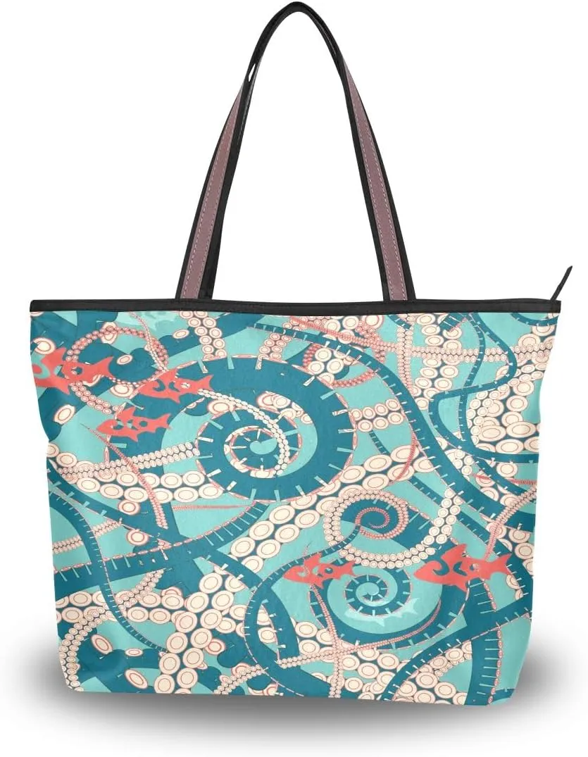 senya Twisting Tentacles Octopus Shoulder Bags Large Handle Ladies Handbag