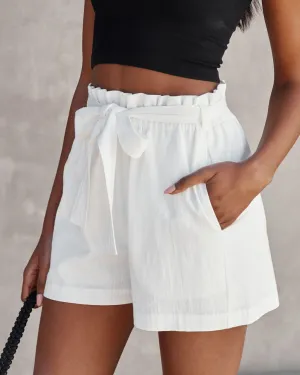 Shawna Cotton Pocketed Paper Bag Shorts