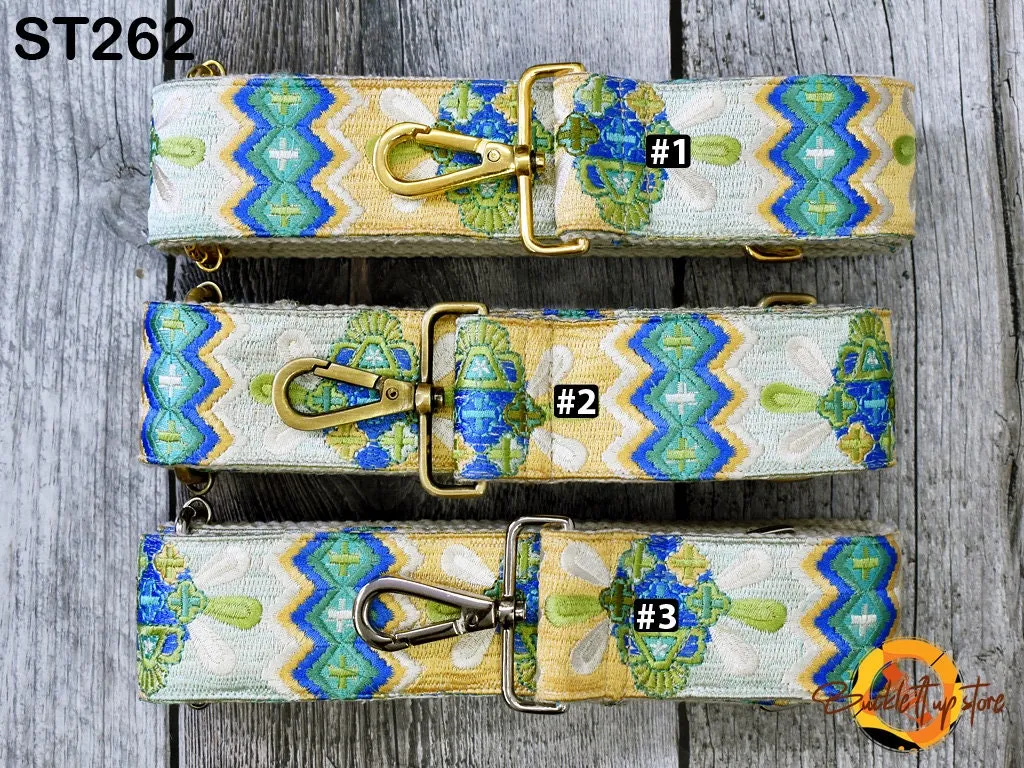 Shoulder Crossbody Straps Adjustable Strap Tote Messenger Bags Strap for Purses Embroidered Boho Guitar Strap Handbag Strap Gift for Wife