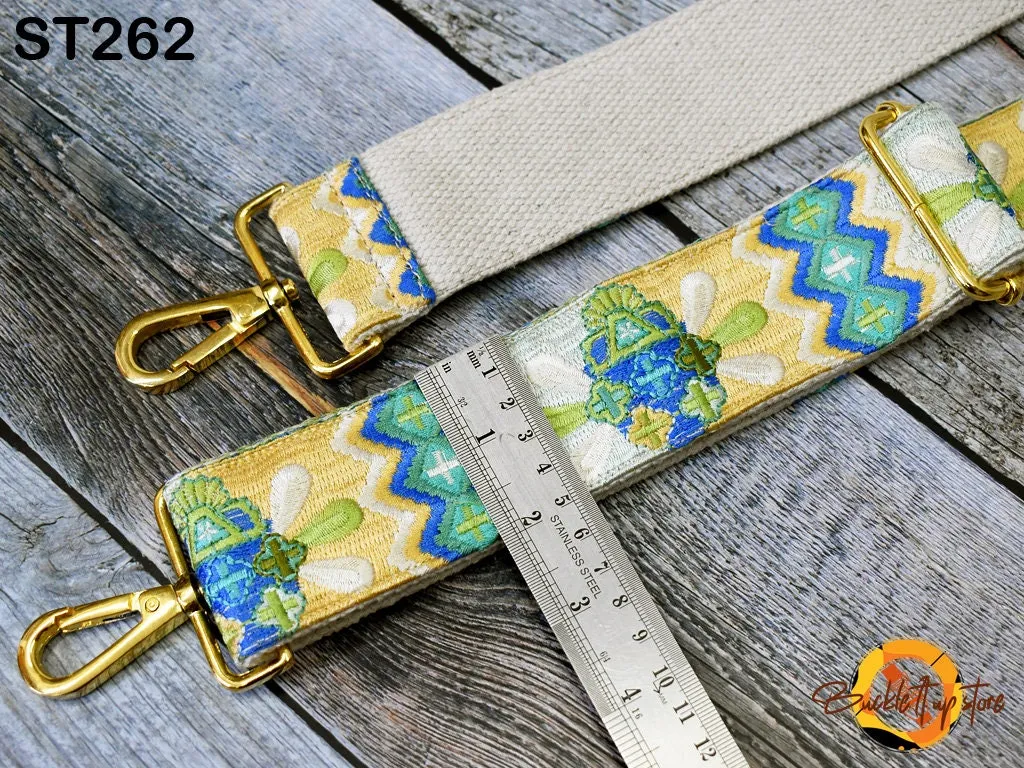 Shoulder Crossbody Straps Adjustable Strap Tote Messenger Bags Strap for Purses Embroidered Boho Guitar Strap Handbag Strap Gift for Wife