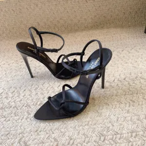 SILK SANDALS HIGH Wireless-enabled IN BLACK HEEL Laurent STRAPPY Global selection Saint