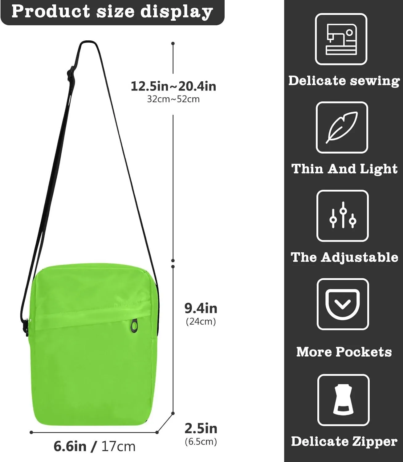 Sinestour Yellow Messenger Bag for Women Men Crossbody Shoulder Bag with Adjustable Strap for Work Business