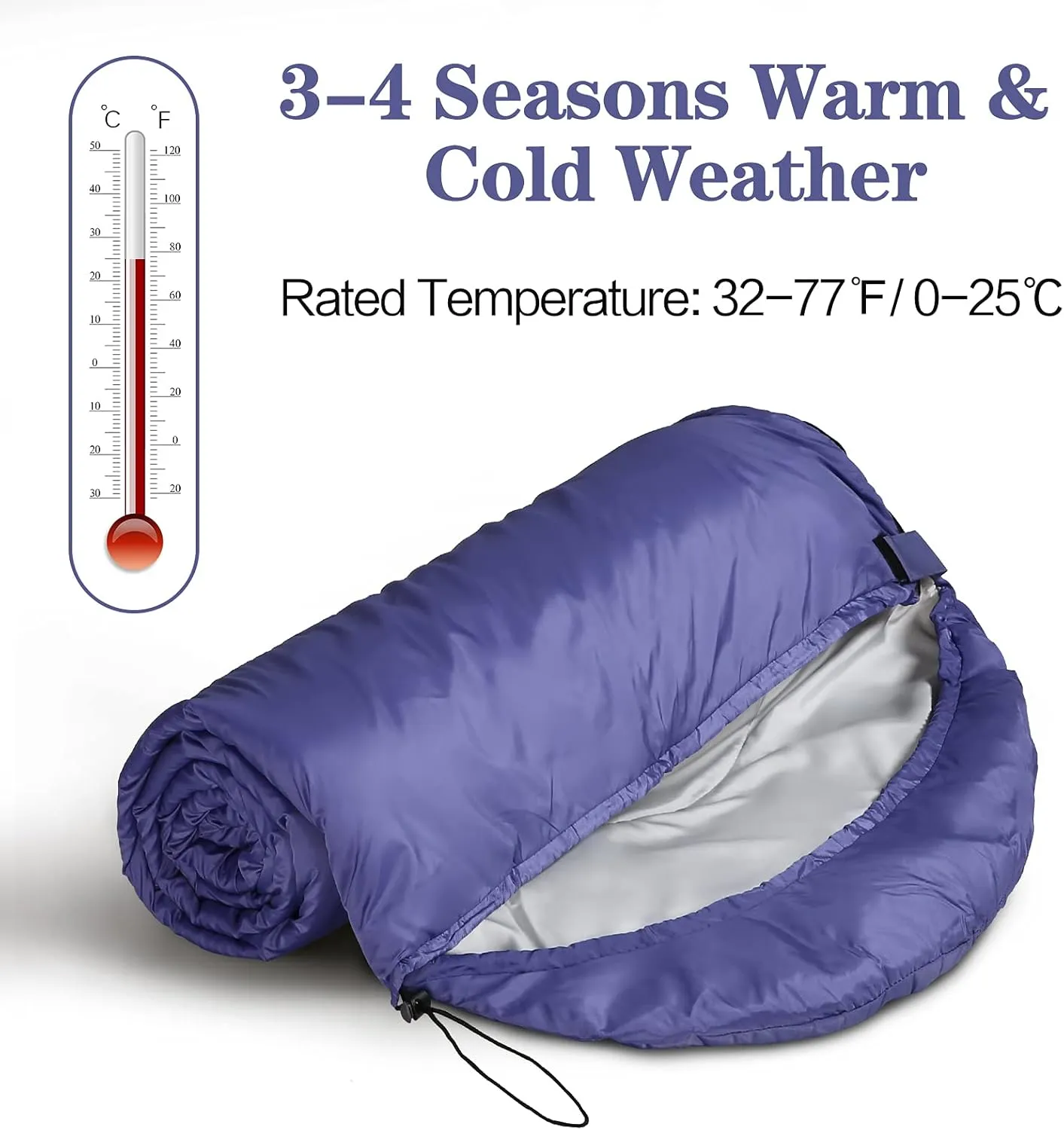 Sleeping Bags for Adults, Teens & Kids - Use for 3-4 Seasons, Warm & Cold Weather - Lightweight,Waterproof, Use for Backpacking, Hiking and Camping