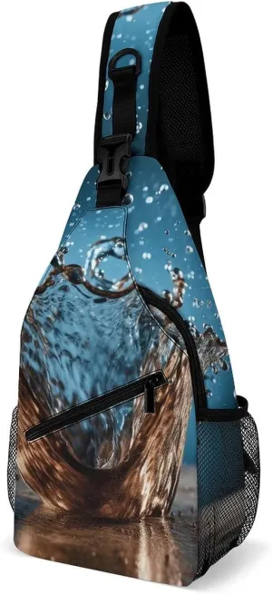 Sling Backpack Crossbody for Man Woman Water Droplets Cross Body Adjustable Chest Bag