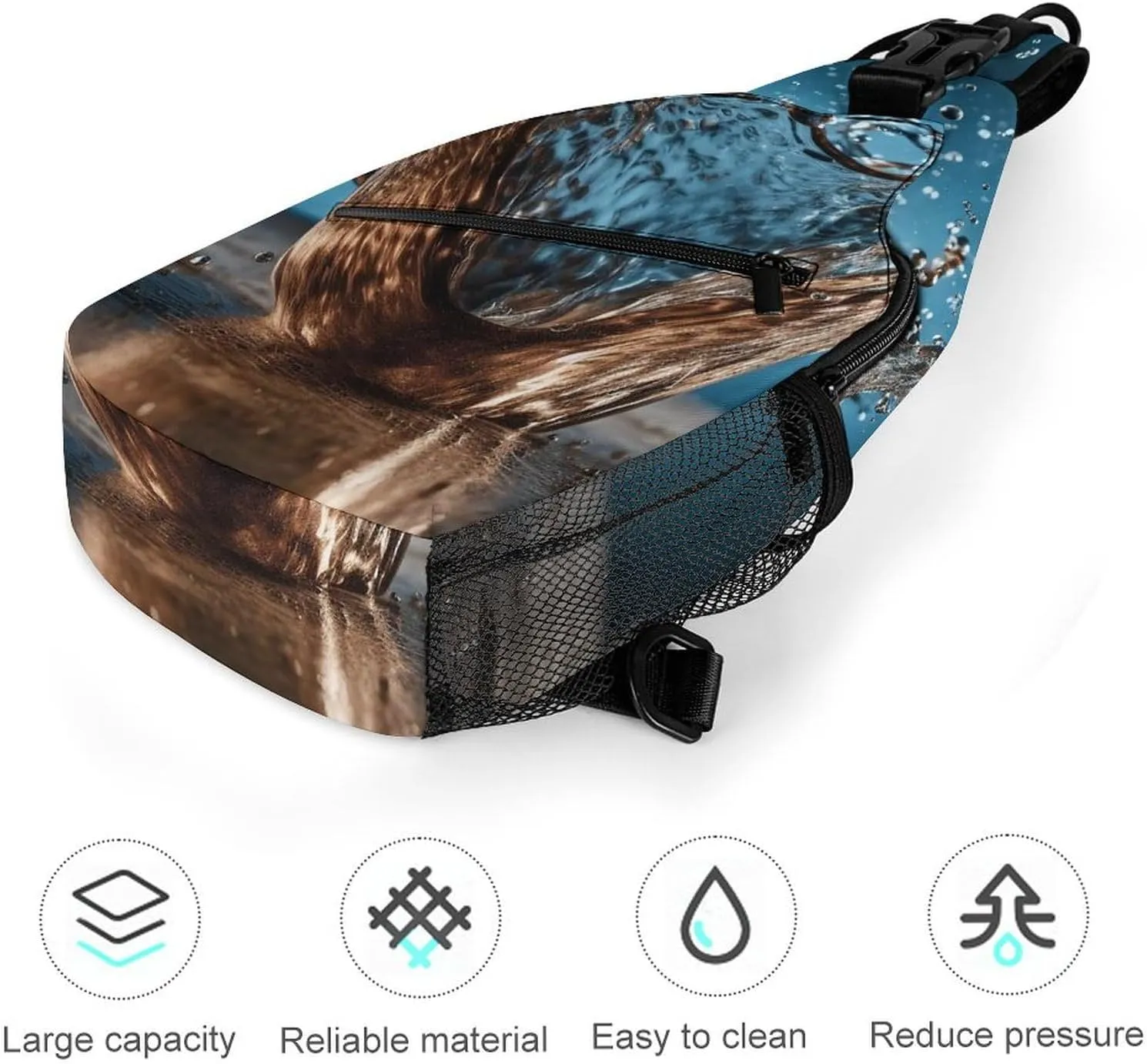 Sling Backpack Crossbody for Man Woman Water Droplets Cross Body Adjustable Chest Bag
