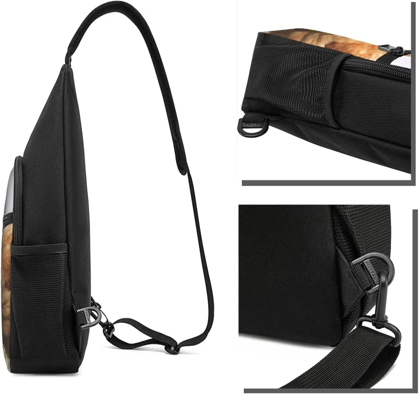 Sling Bag Backpack for Men Women Crossbody hen and flower Chest Bag Crossbody Bag for Travel Sport Running