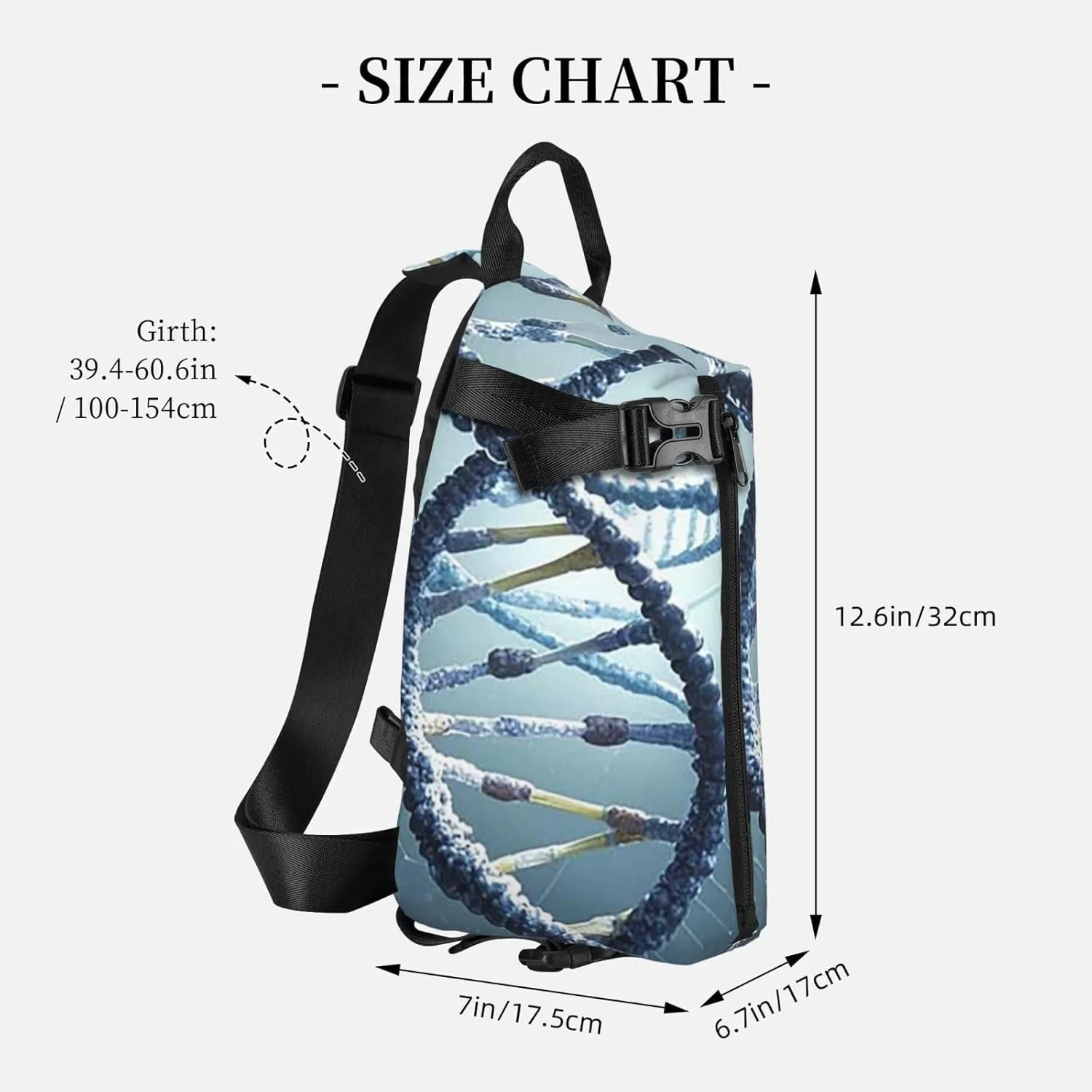 Sling Bag Crossbody Backpack for Men Women DNA Genetic Helix4 Chest Bag Crossbody Bag for Travel Sport Running