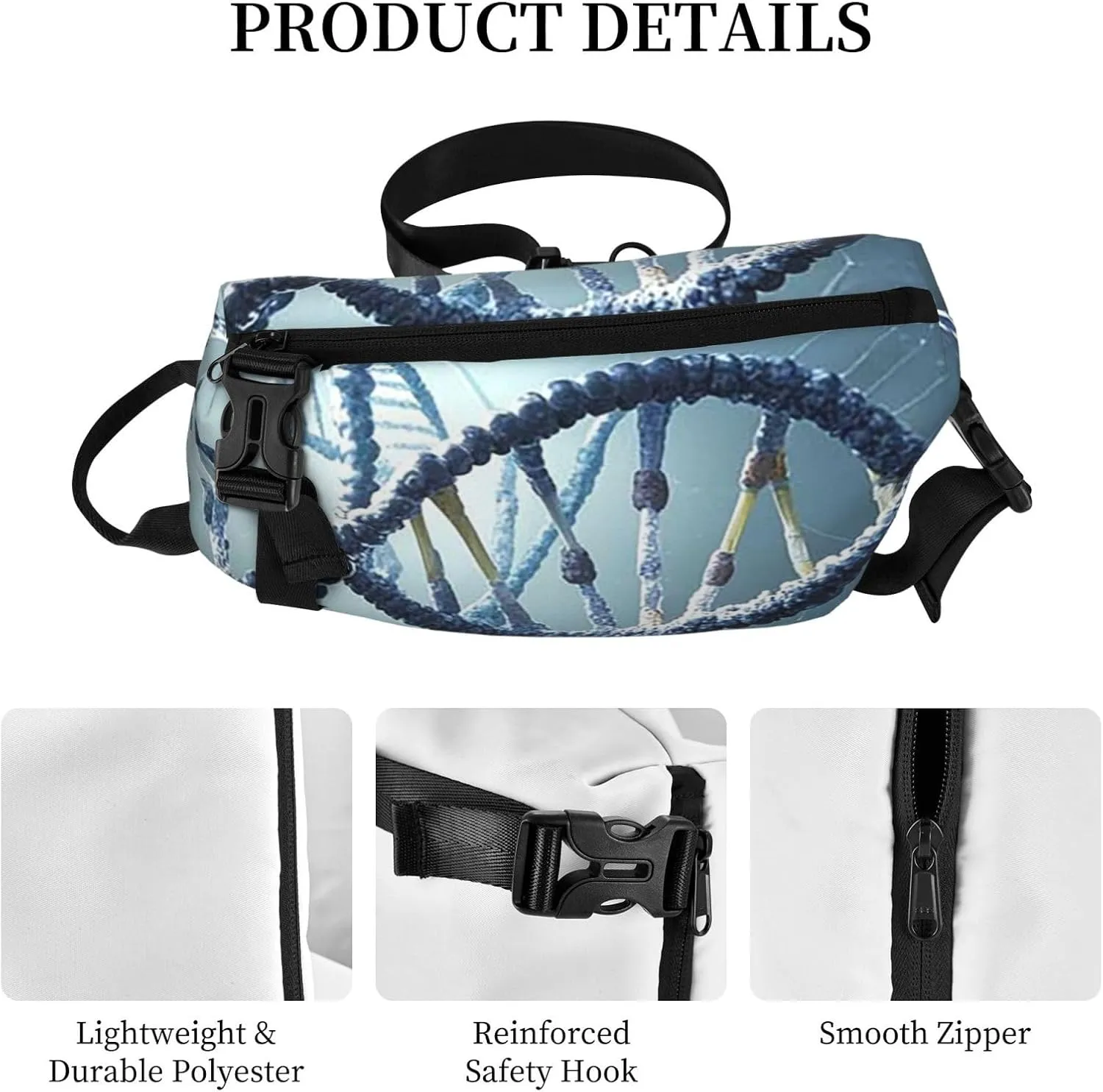 Sling Bag Crossbody Backpack for Men Women DNA Genetic Helix4 Chest Bag Crossbody Bag for Travel Sport Running