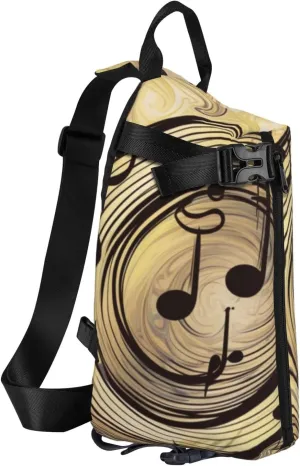 Sling Bag Crossbody Backpack for Men Women Muisc Note Chest Bag Crossbody Bag for Travel Sport Running