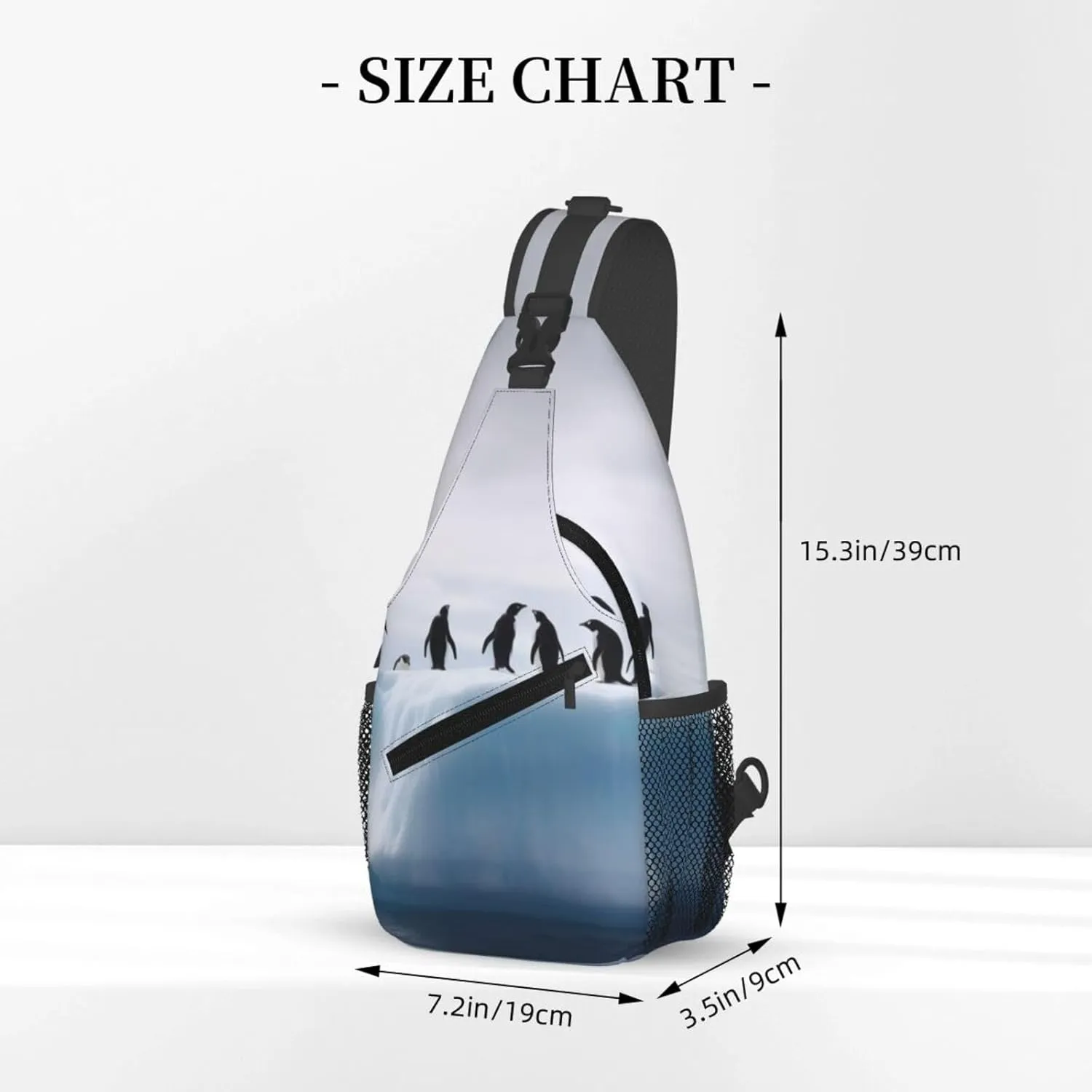 Sling Bag Crossbody Backpack for Men Women Penguins on the Iceberg Chest Bag Crossbody Bag for Travel Sport Running