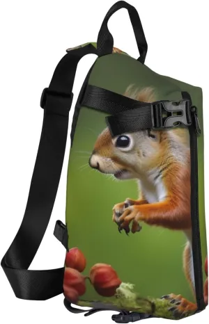 Sling Bag Crossbody Backpack for Men Women squirrel Chest Bag Crossbody Bag for Travel Sport Running