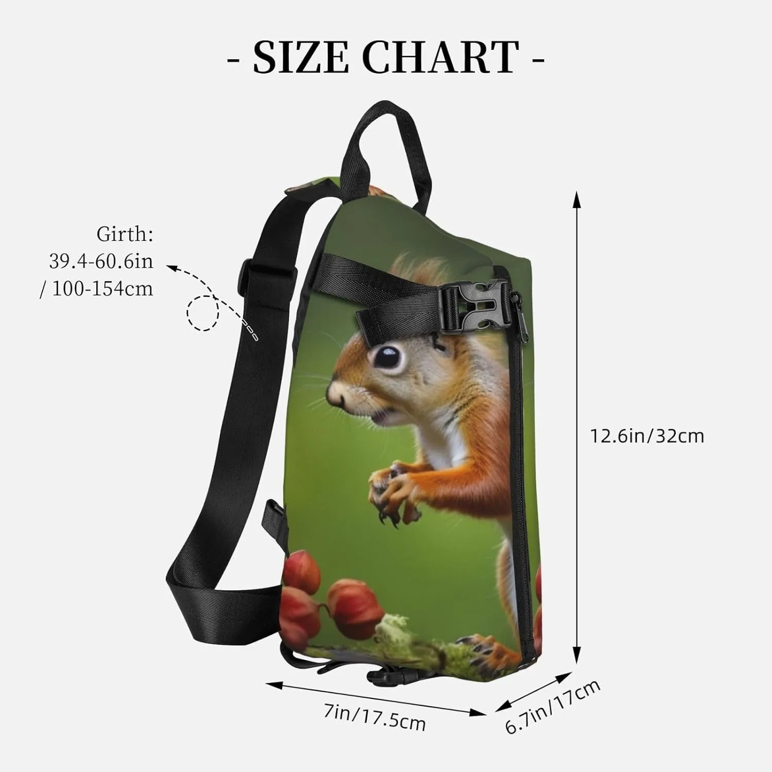 Sling Bag Crossbody Backpack for Men Women squirrel Chest Bag Crossbody Bag for Travel Sport Running